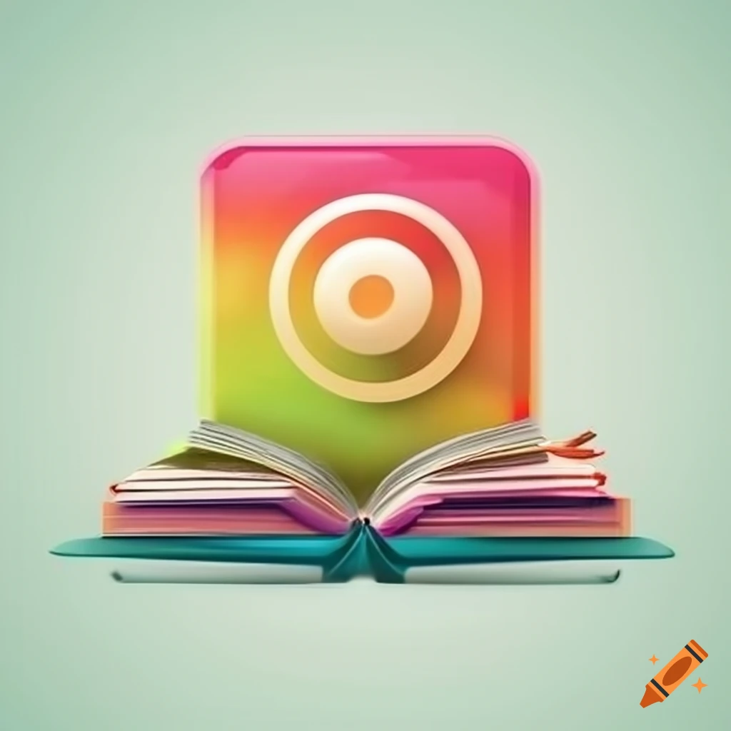 modern app icon with a split open book