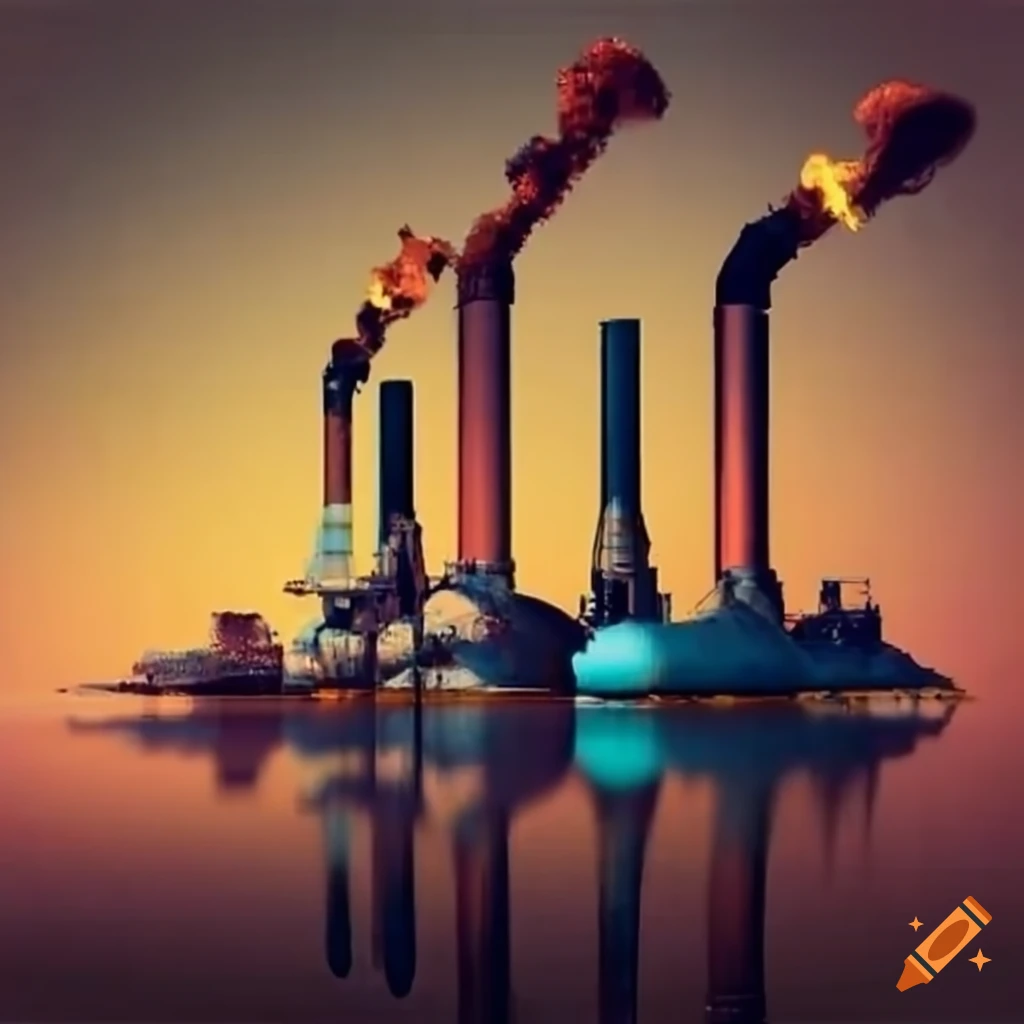 industrial pollution in a lake