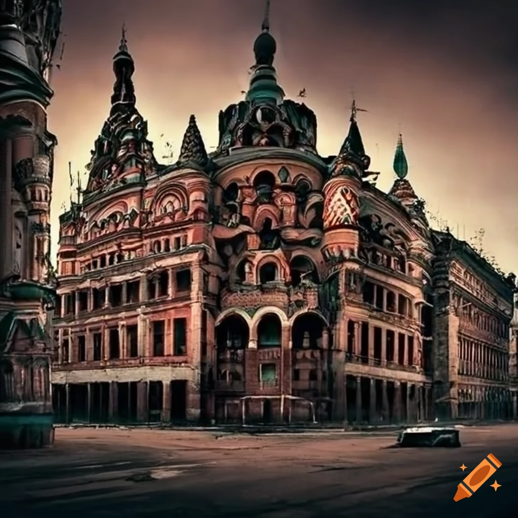 photograph of decaying buildings in Moscow