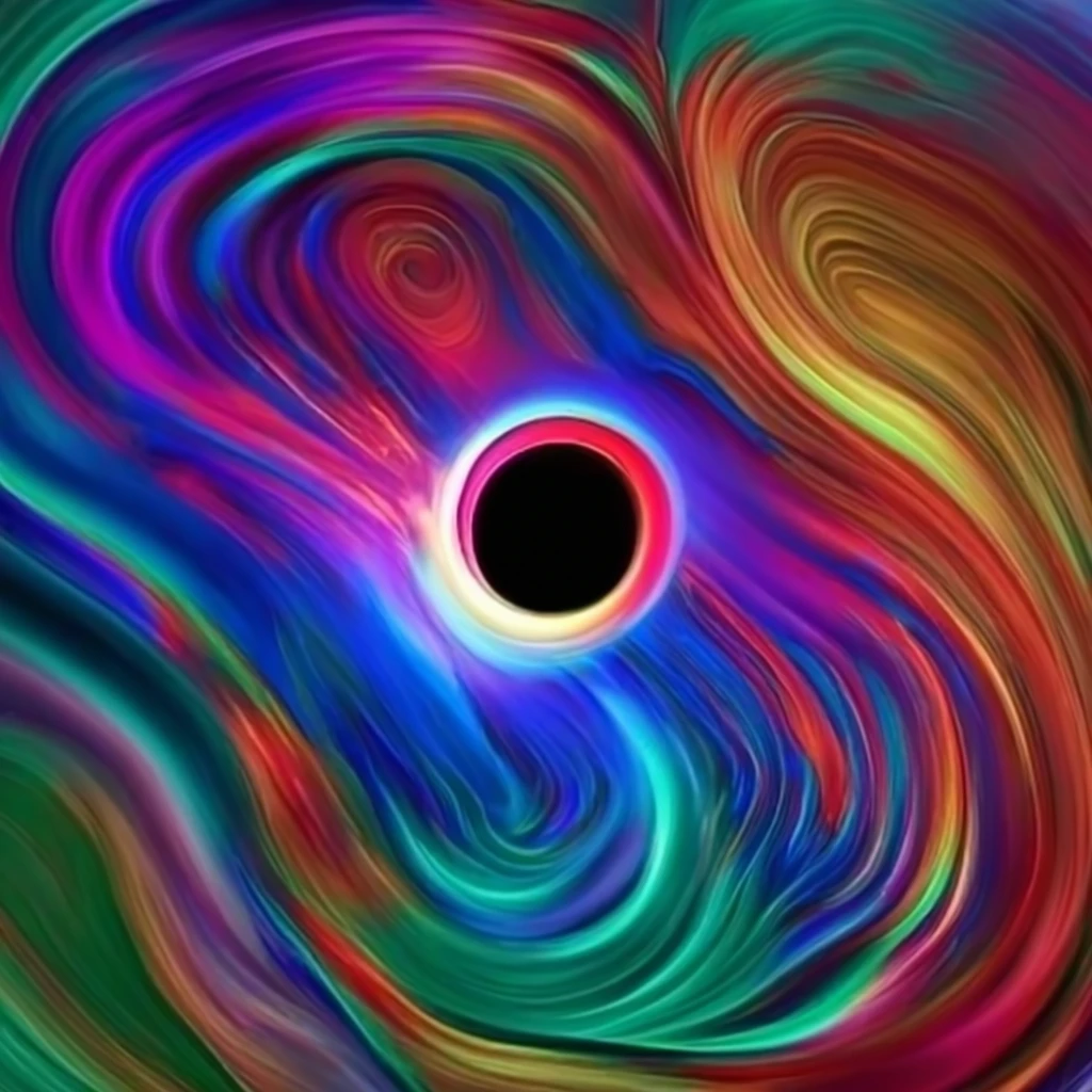 Colorful depiction of a black hole on Craiyon