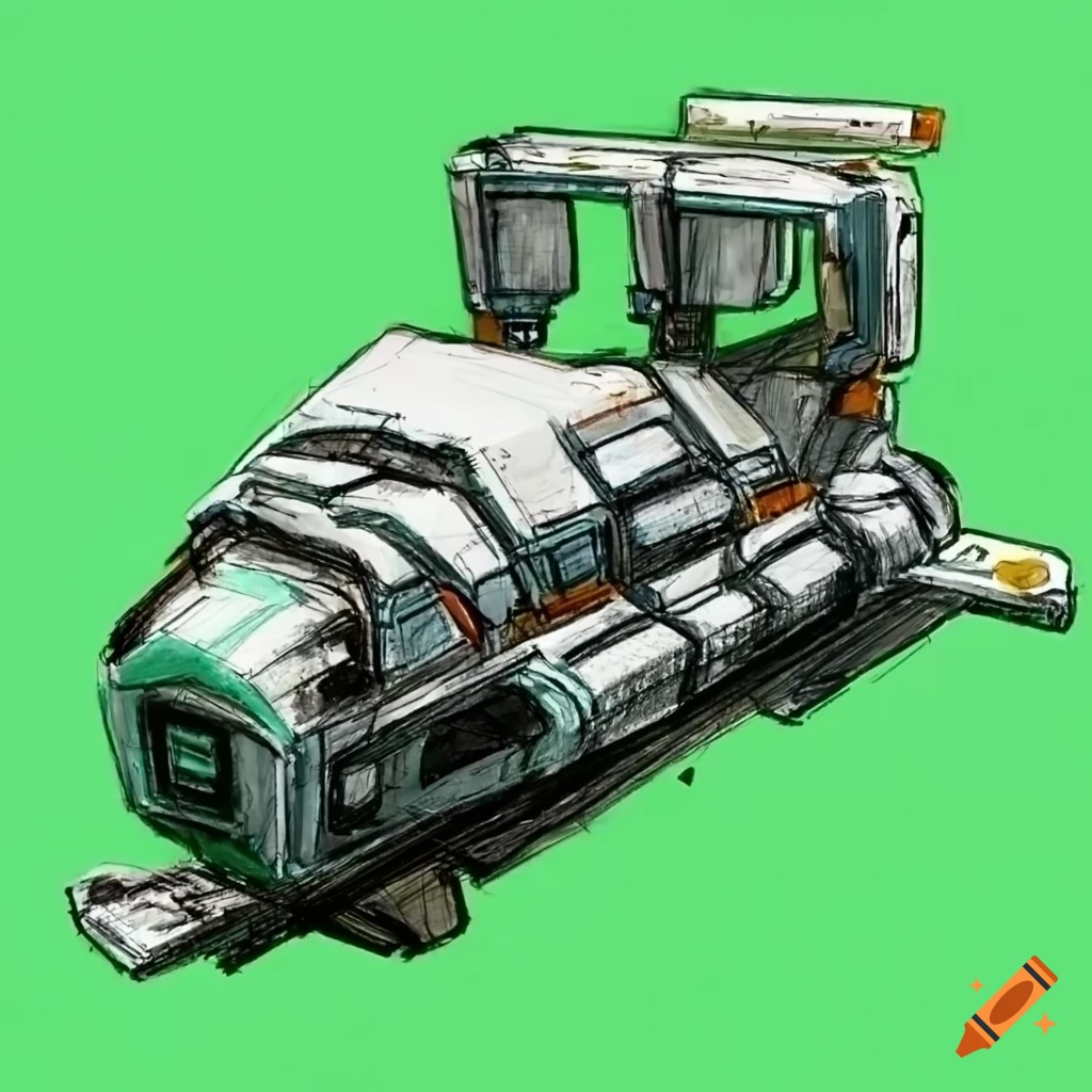 sketch art of a chunky high-tech metal leg