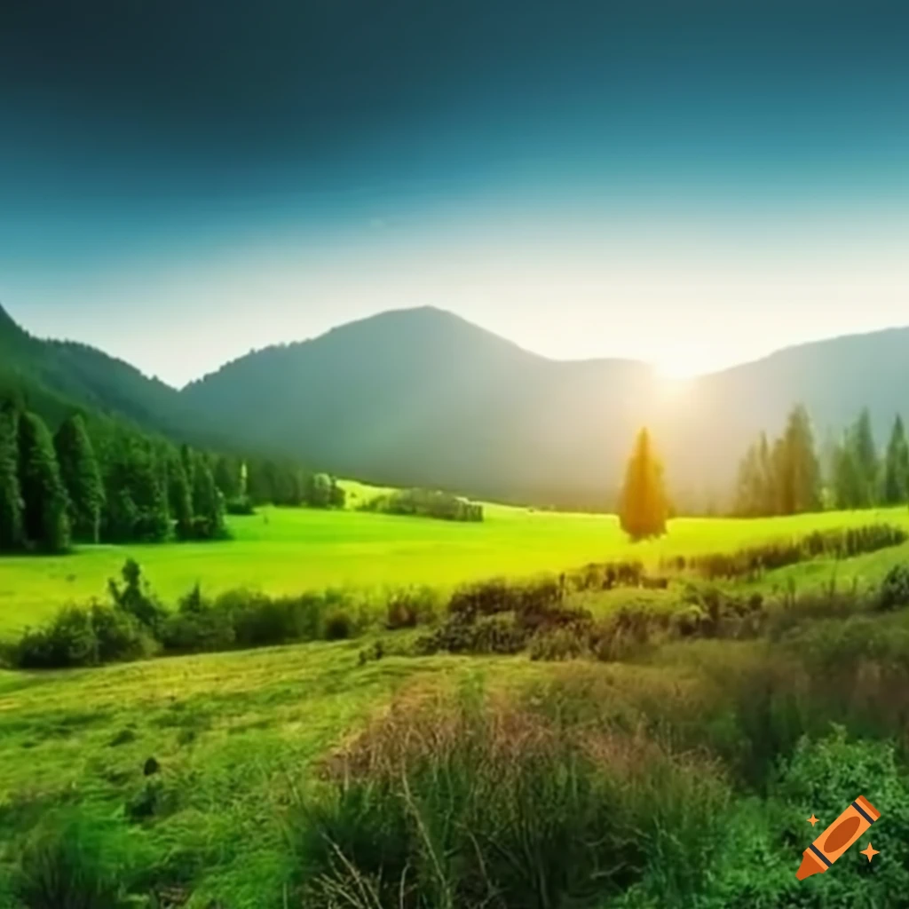 Beautiful landscape scenery on Craiyon