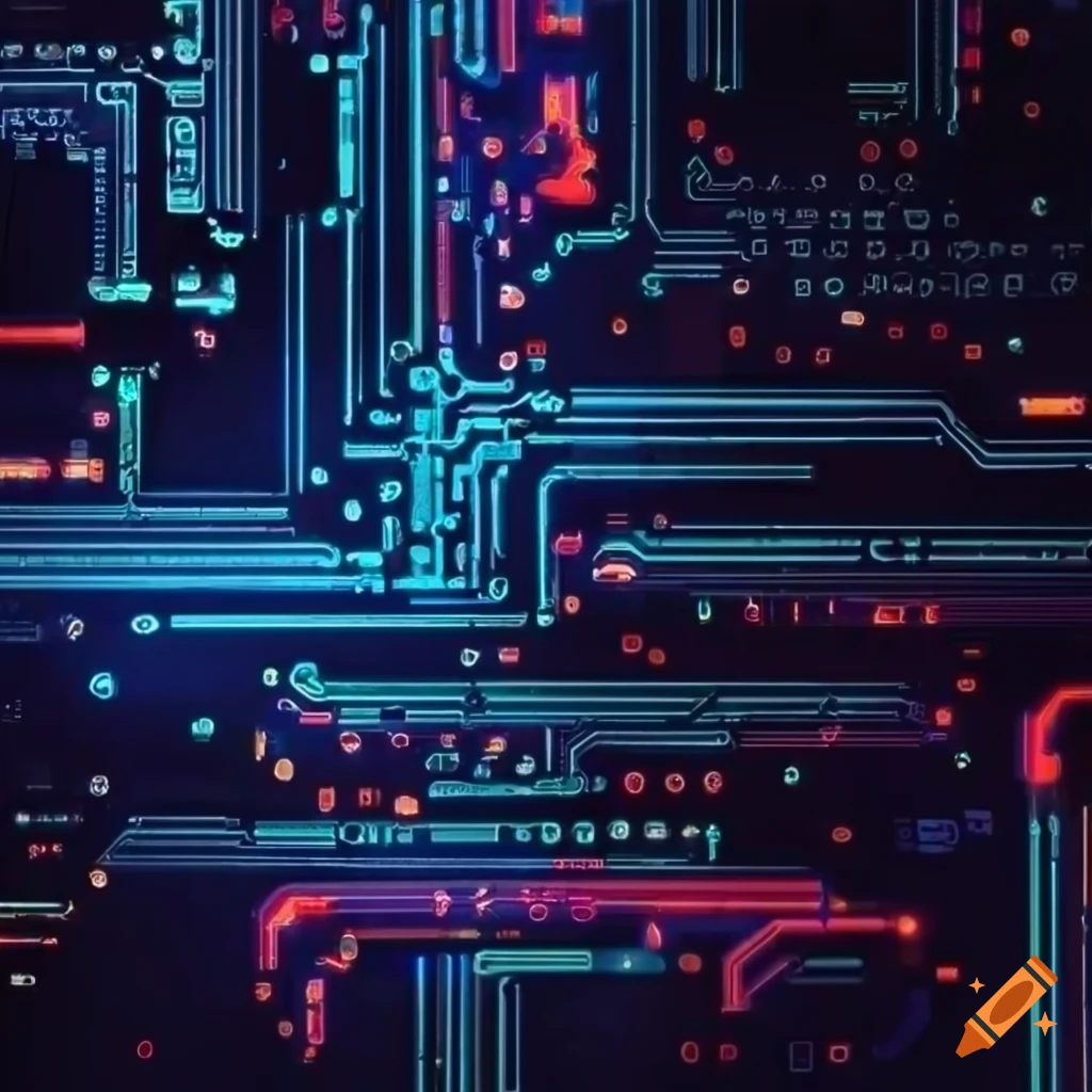 abstract artwork of printed circuit boards