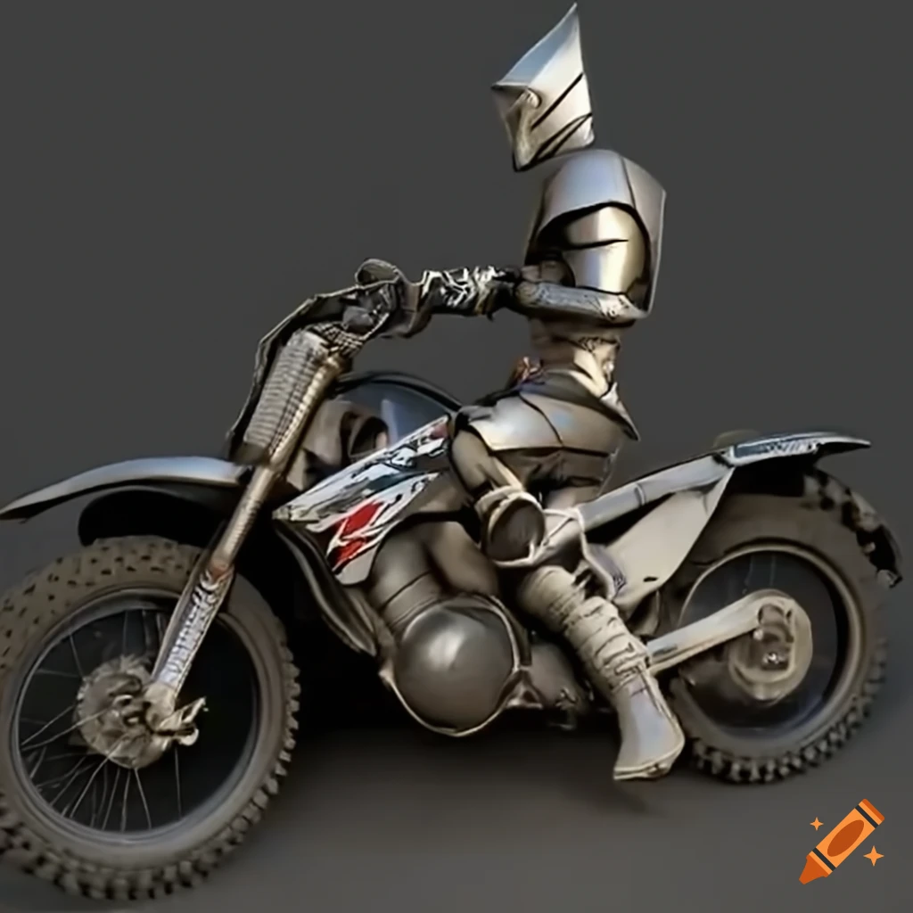 morphing of a knight on a motocross bike