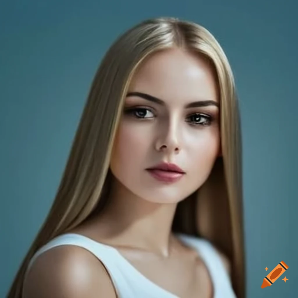 portrait of a beautiful college woman with blond hair