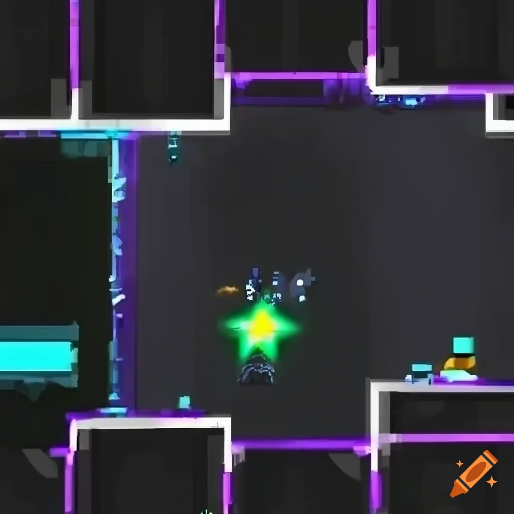 Stalliongd Screenshot of a geometry dash level on Craiyon