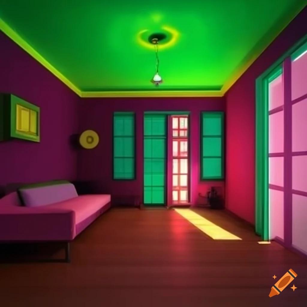 Colorful and bright room interior on Craiyon