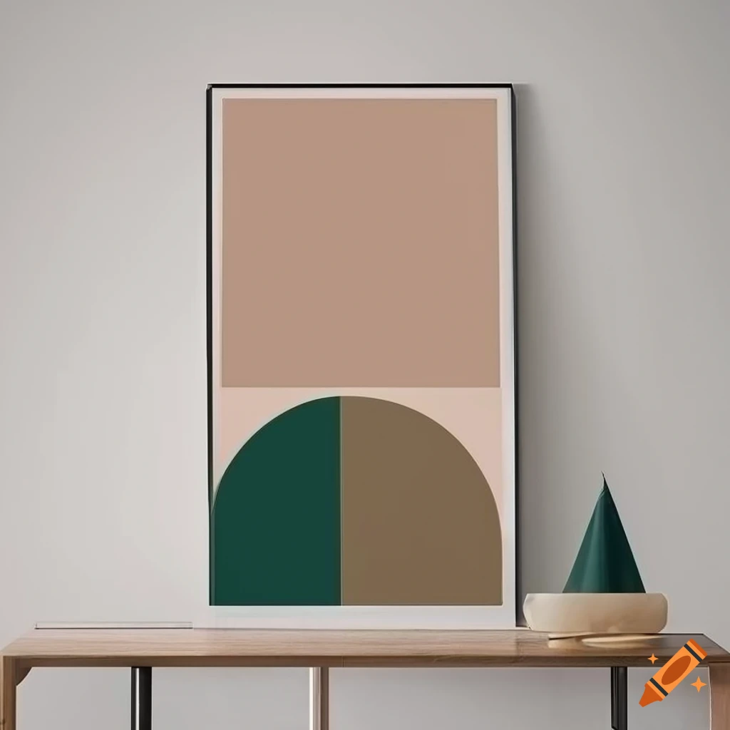 geometric Nordic wall print in green and brown