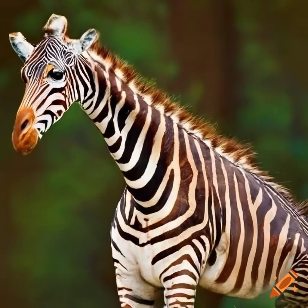 Image of a giraffezebra hybrid on Craiyon