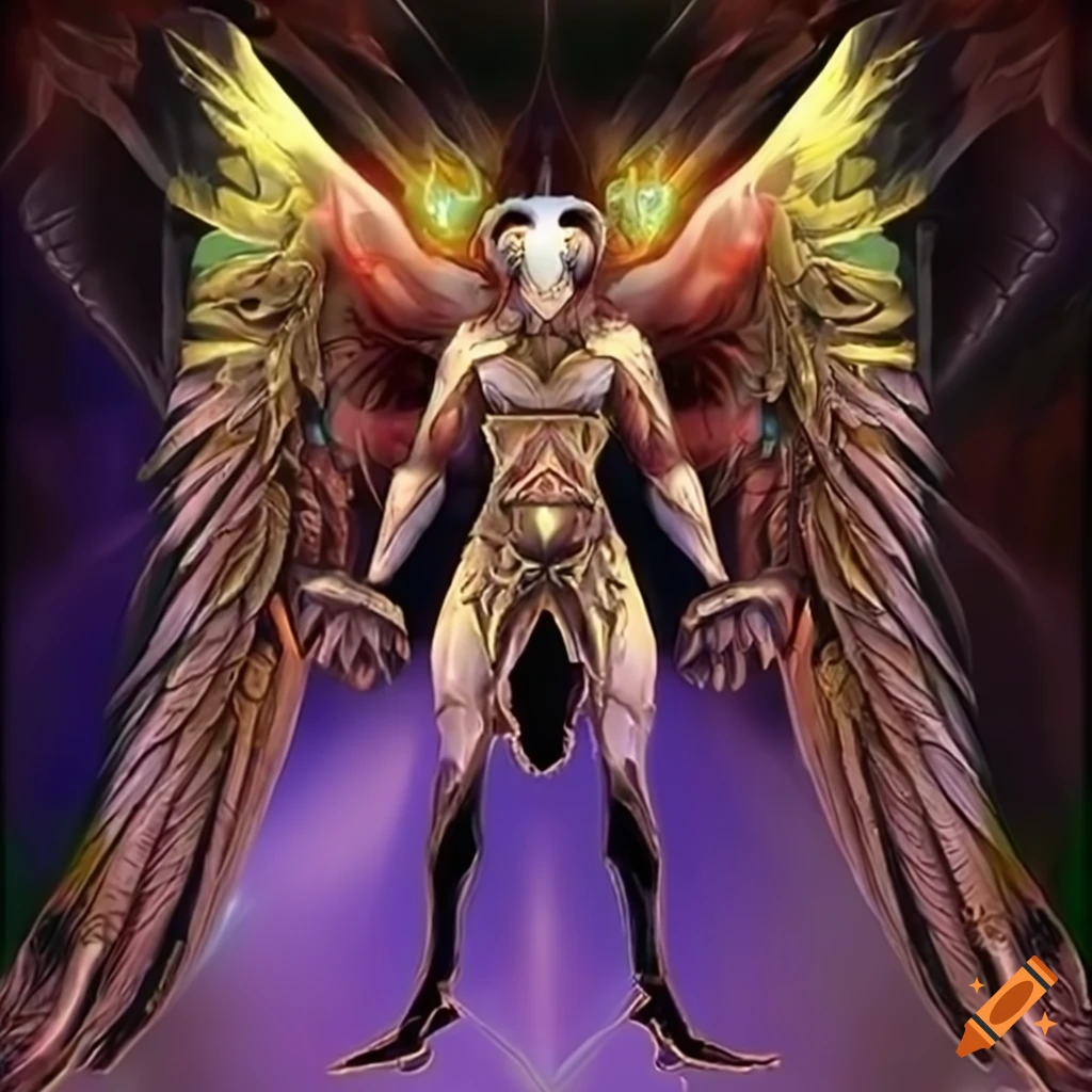 artwork of a unique and impressive angelic-demonic figure