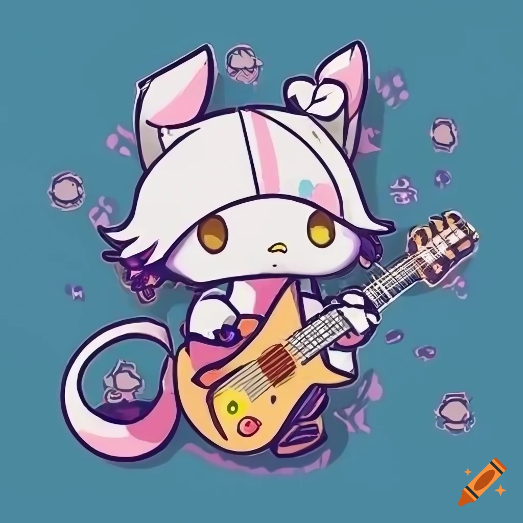 chibi Sanrio-style furry musician band