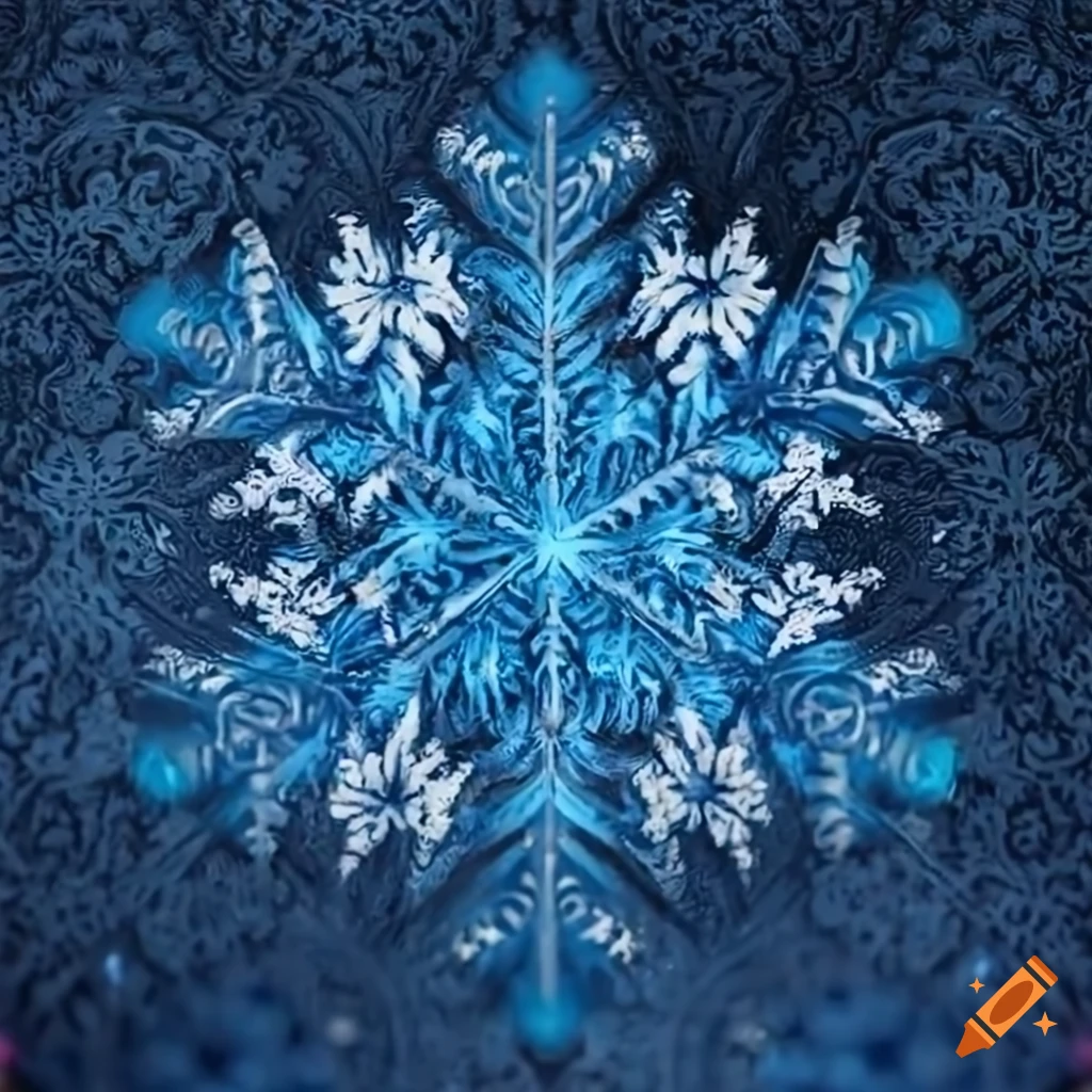 blue and white snowflake in ultra HD