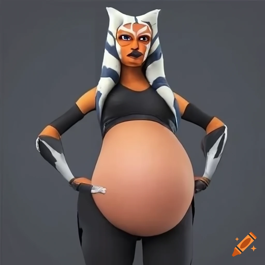 fan art of pregnant Ahsoka Tano from Star Wars the Clone Wars
