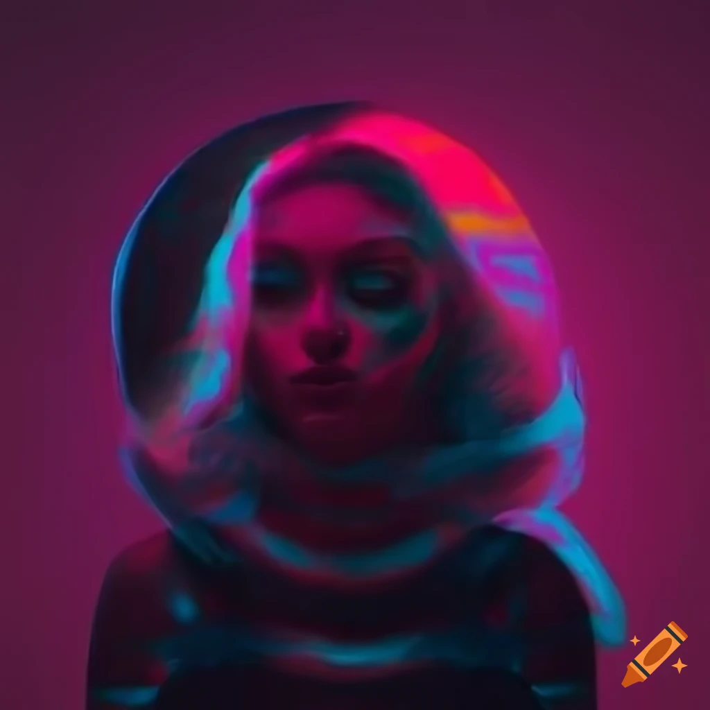 surreal vaporwave portrait of a vogue model
