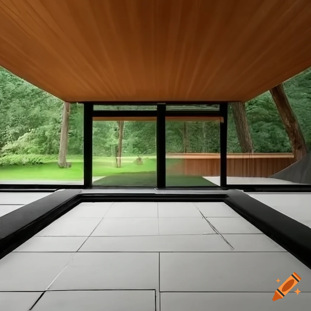 photo of a modern open-air backyard pavilion