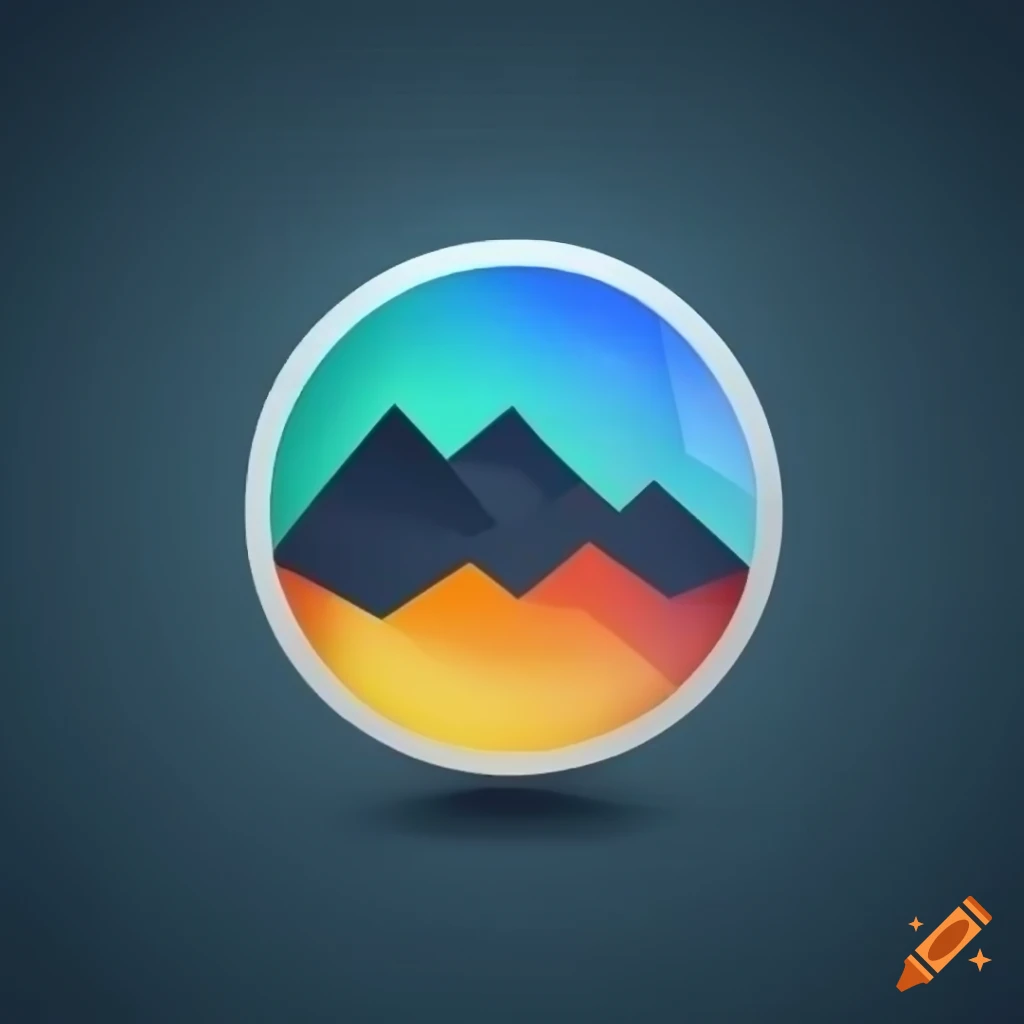 geometric mountain icon for a smartphone app