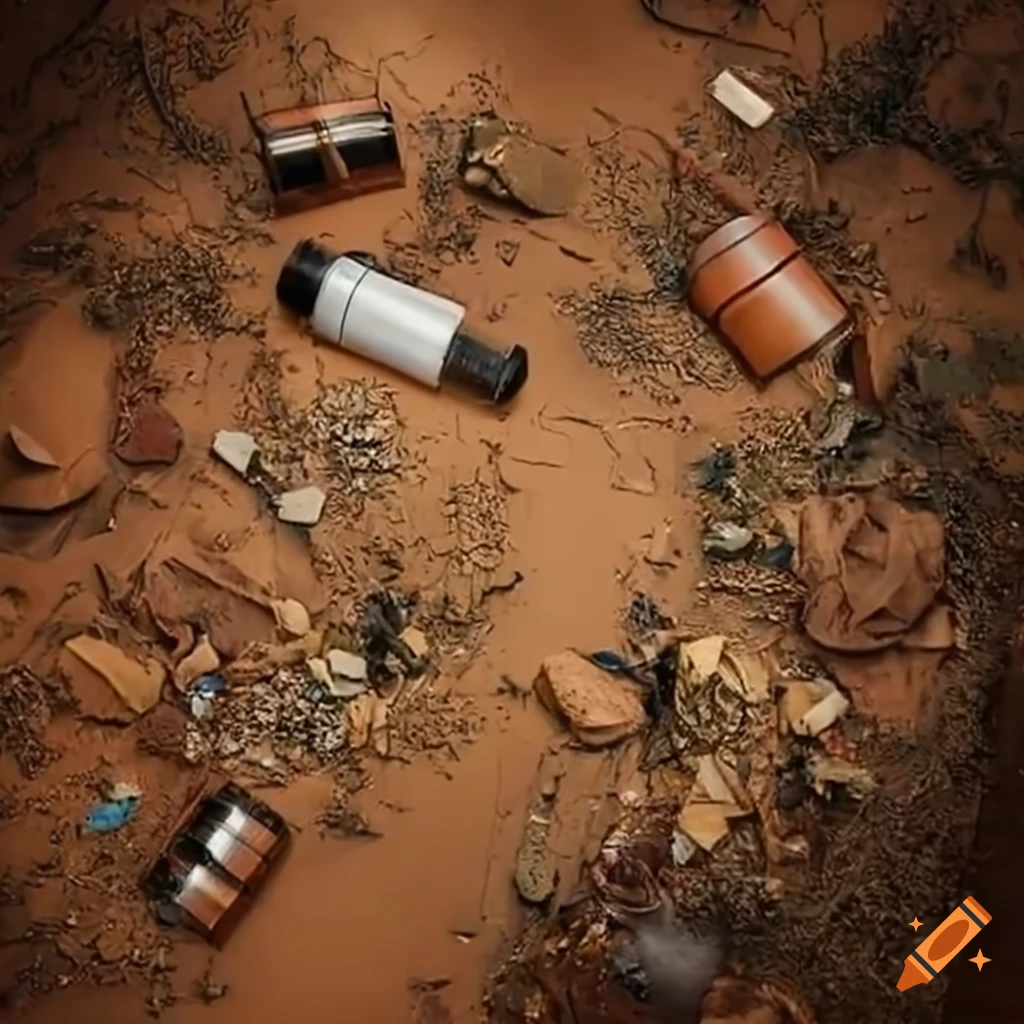 desert landscape covered in waste