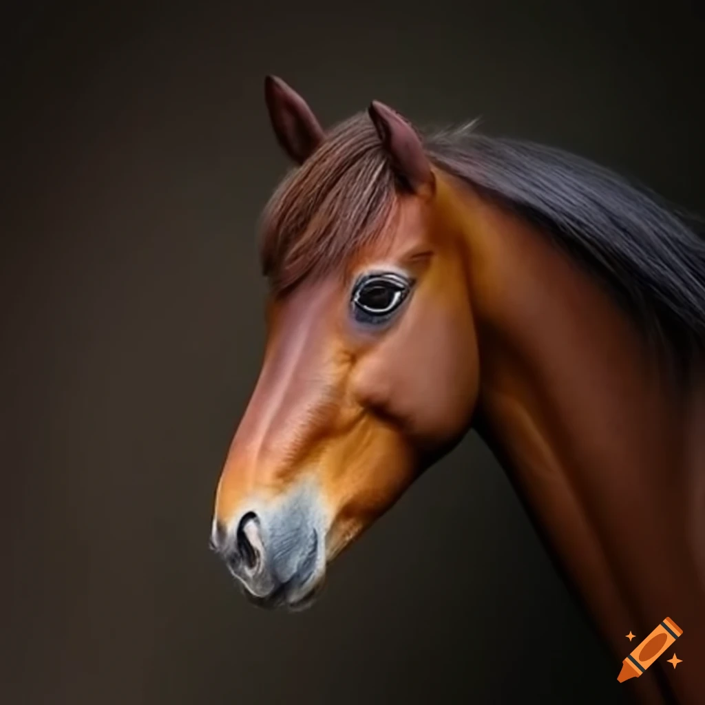 hyper-realistic pony's head artwork