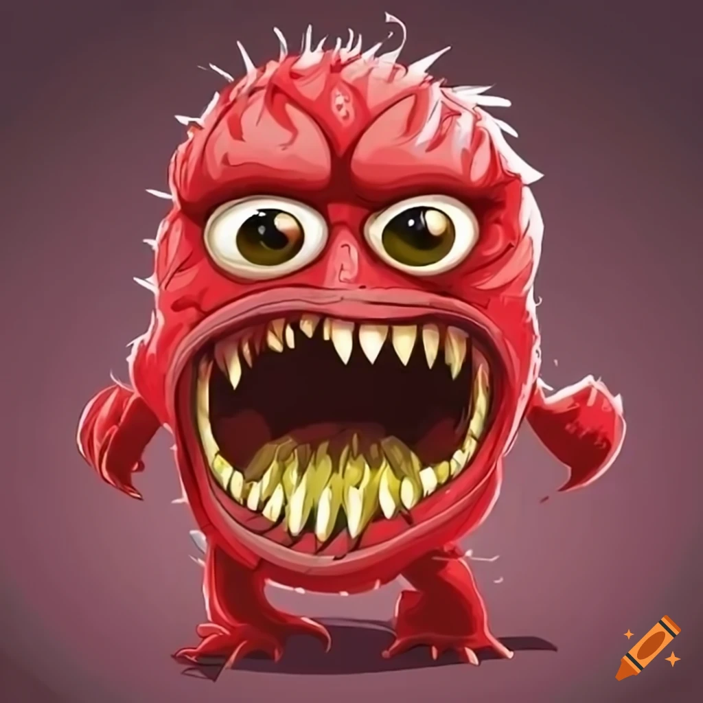 Red Scary Monster Cartoon For Kids On Craiyon