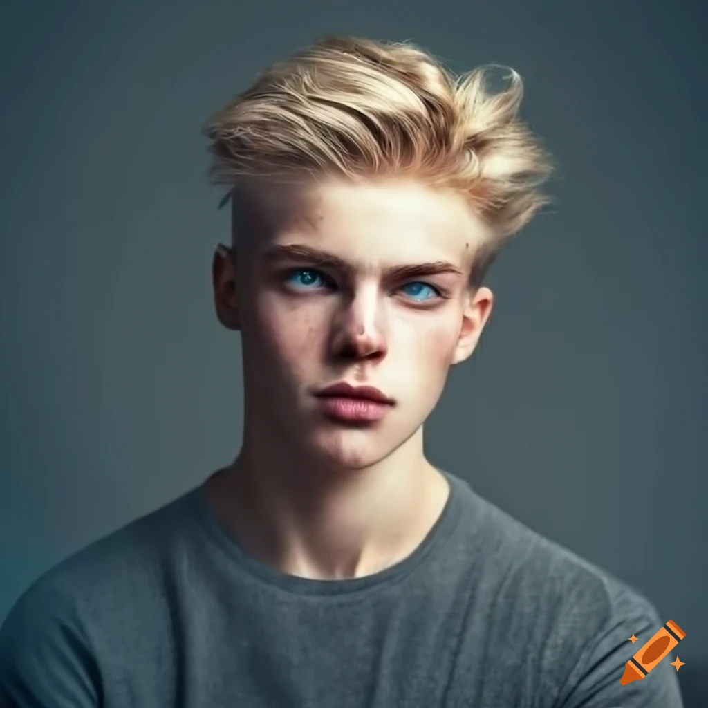 handsome young man with blonde hair and freckles