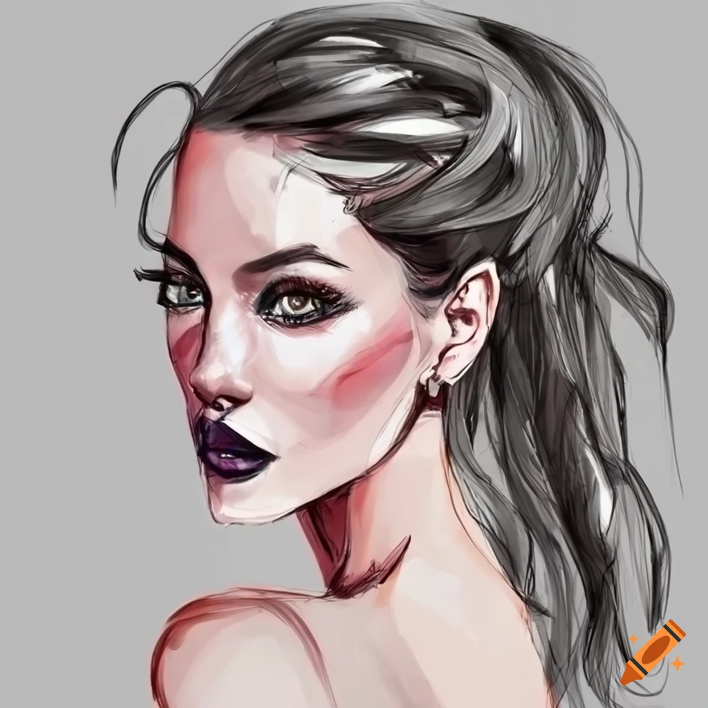 fashion sketch of a woman