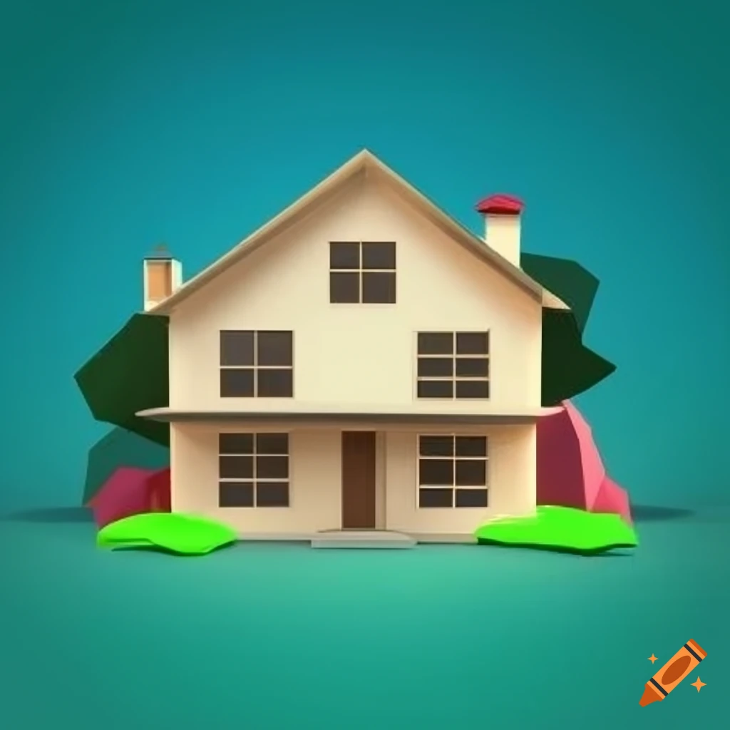 Polyhouse Vector Clean low poly house vector image on Craiyon
