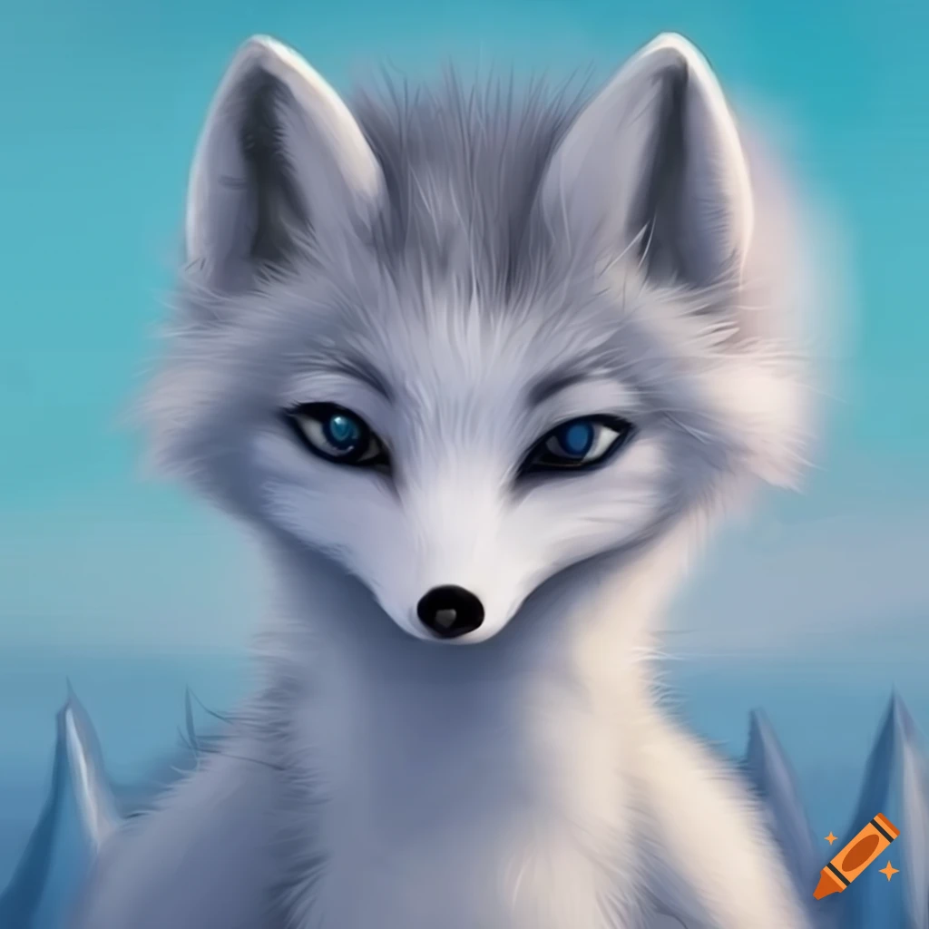 Artistic representation of an anthropomorphic Arctic Fox
