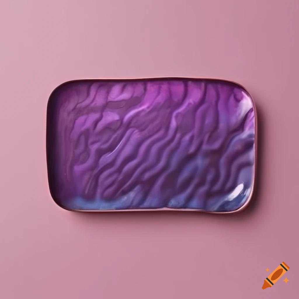 crudely crafted purple metal plates with unique texture