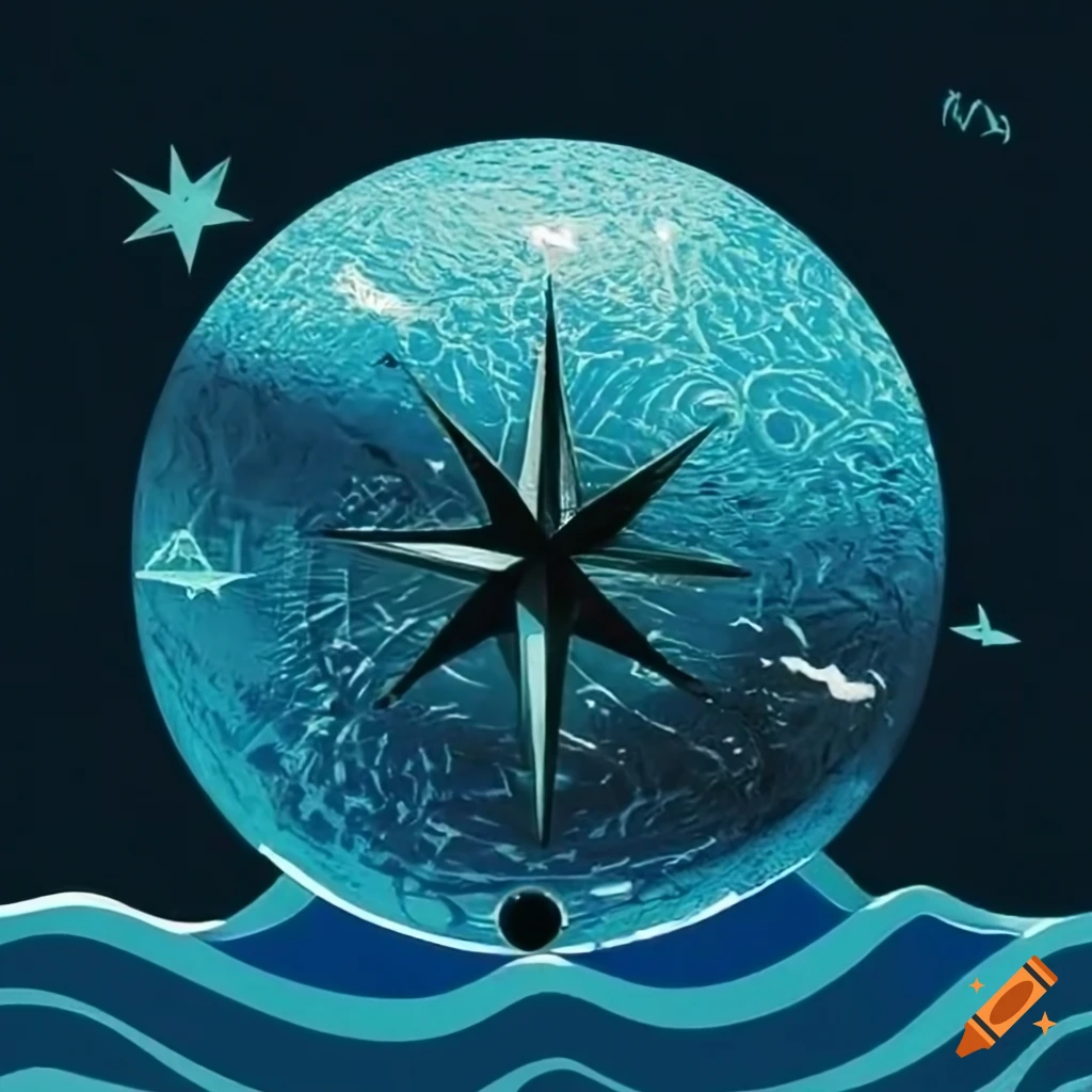 image of waves and a compass
