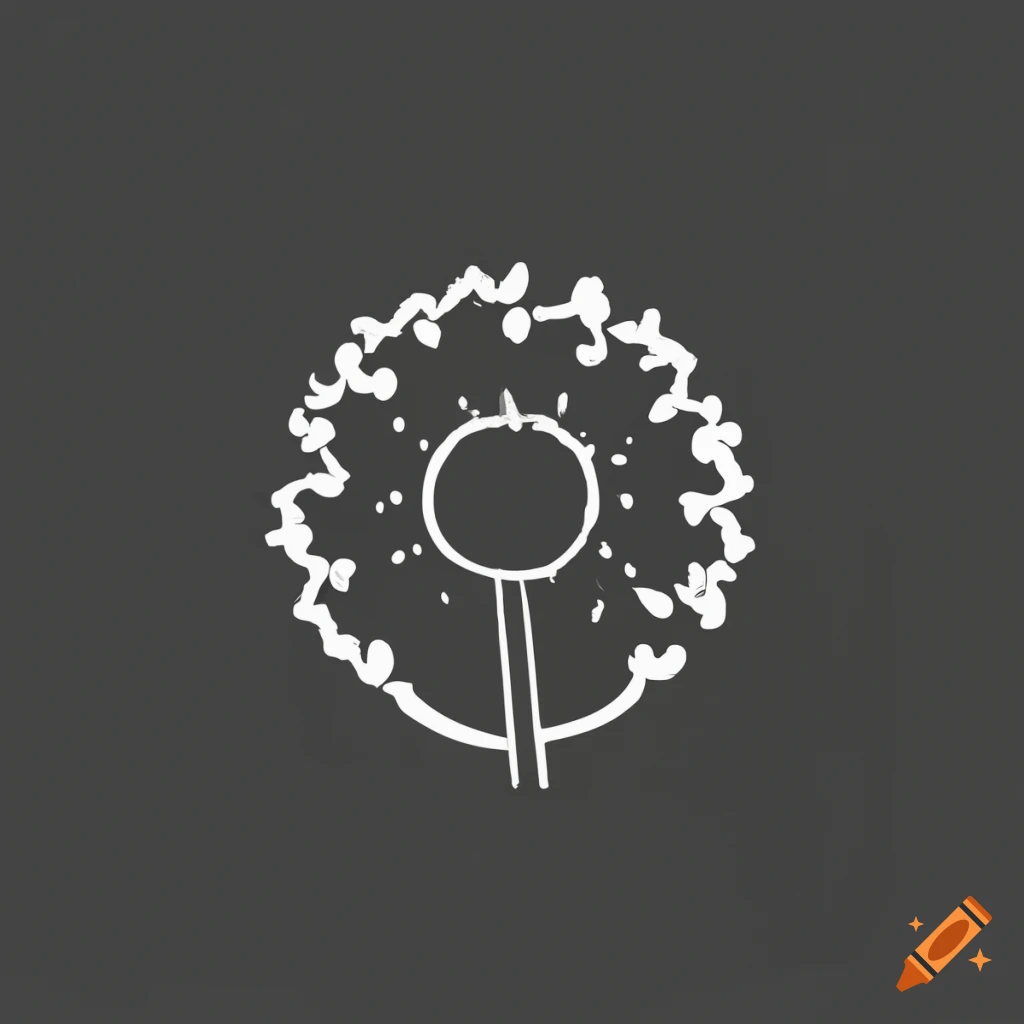 dandelion and heart logo design
