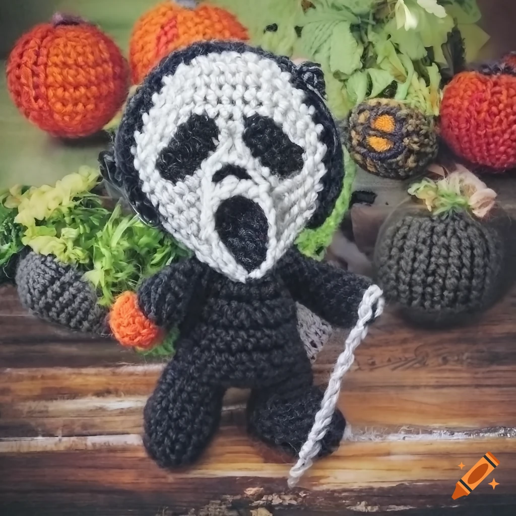 Ghostface amigurumi figure for Halloween
