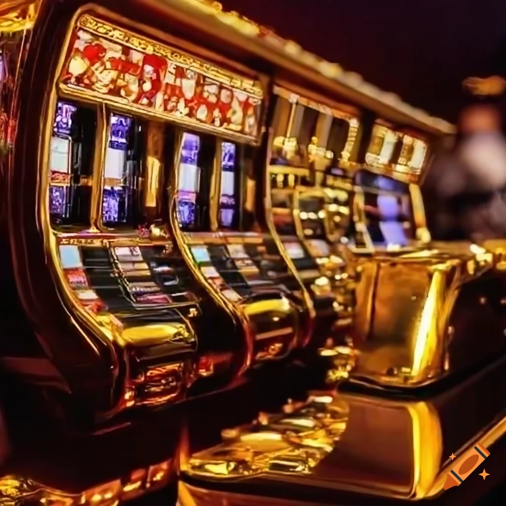 Golden casino machines on Craiyon