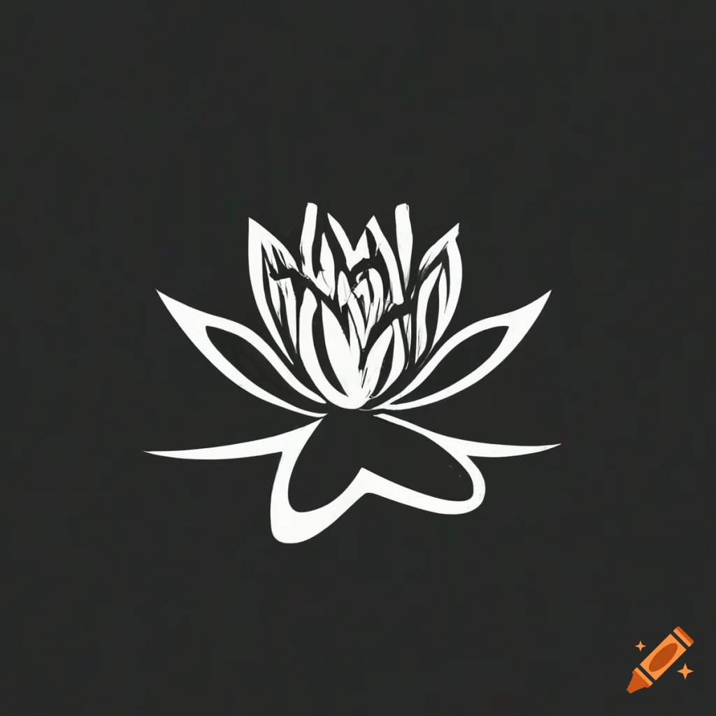 minimalist logo of a water lily and heart