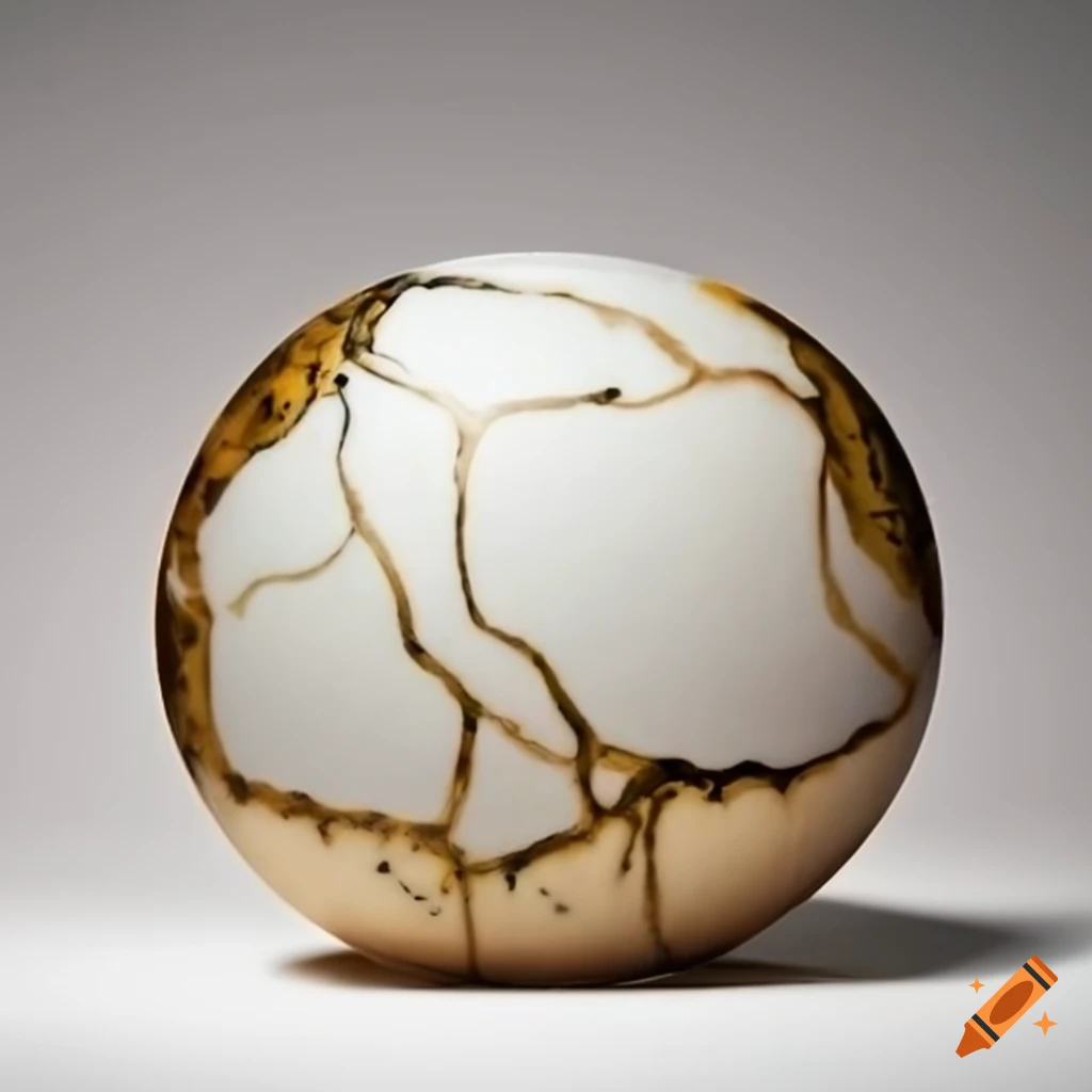 Kintsugi art of broken pottery