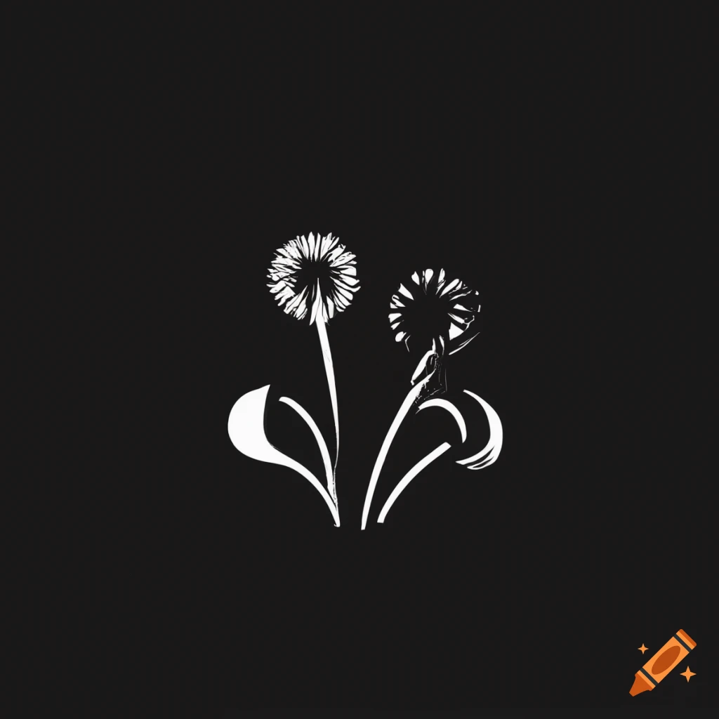 logo design of a dandelion and heart