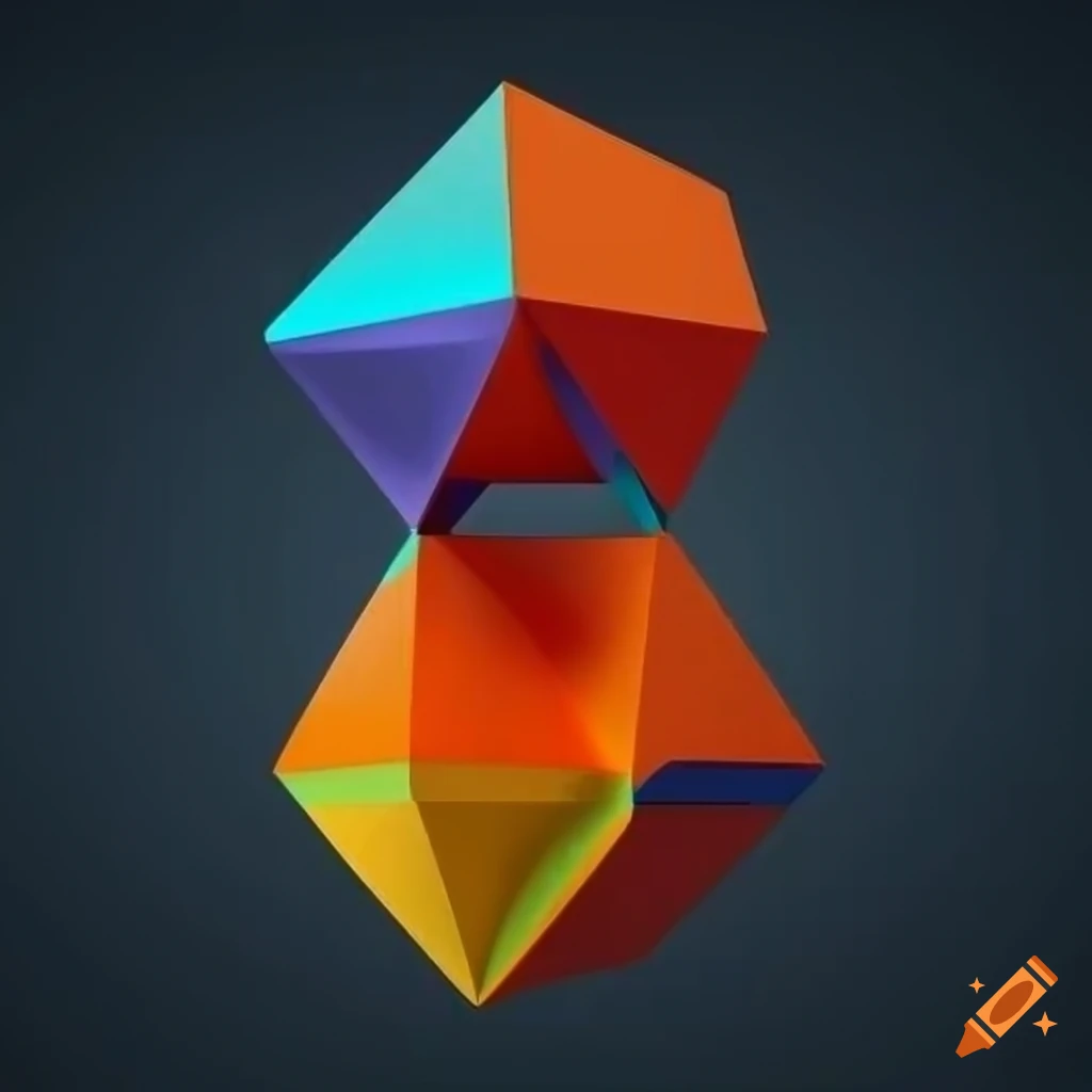 geometric abstract illustration in 3D