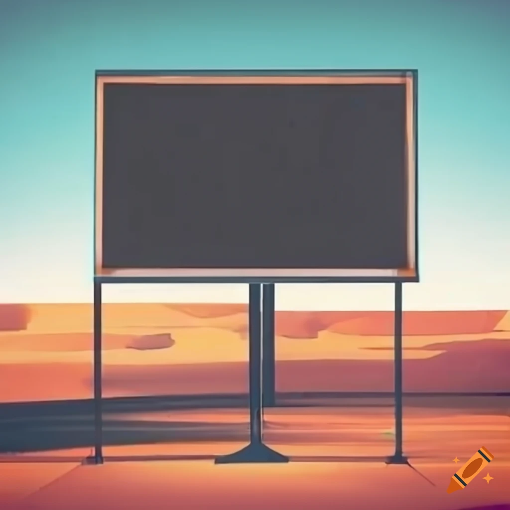realistic blank billboard in a desert area