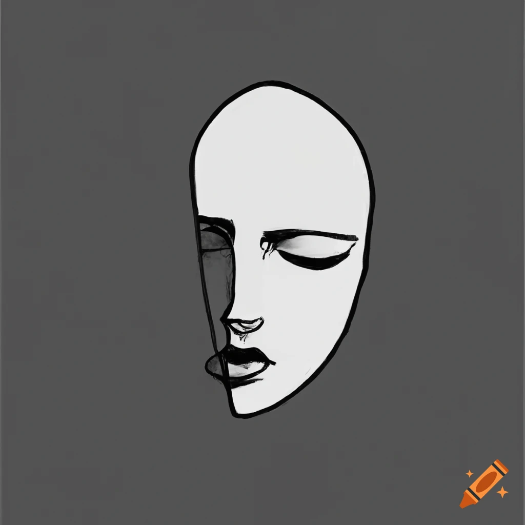 minimalist and monochrome artwork depicting sadness
