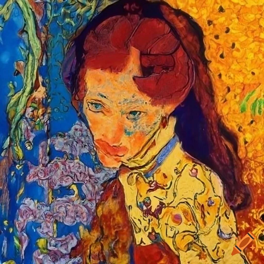 Portrait in abstract oil painting style on Craiyon