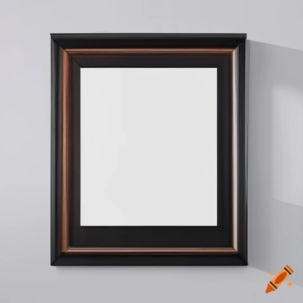 elegant blank photo frame in a modern art museum