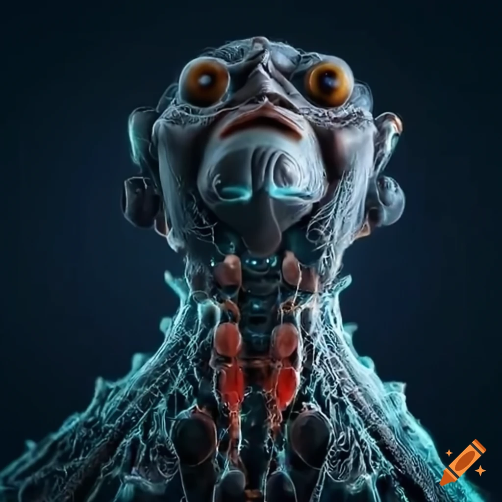 art of a robotic creature singing