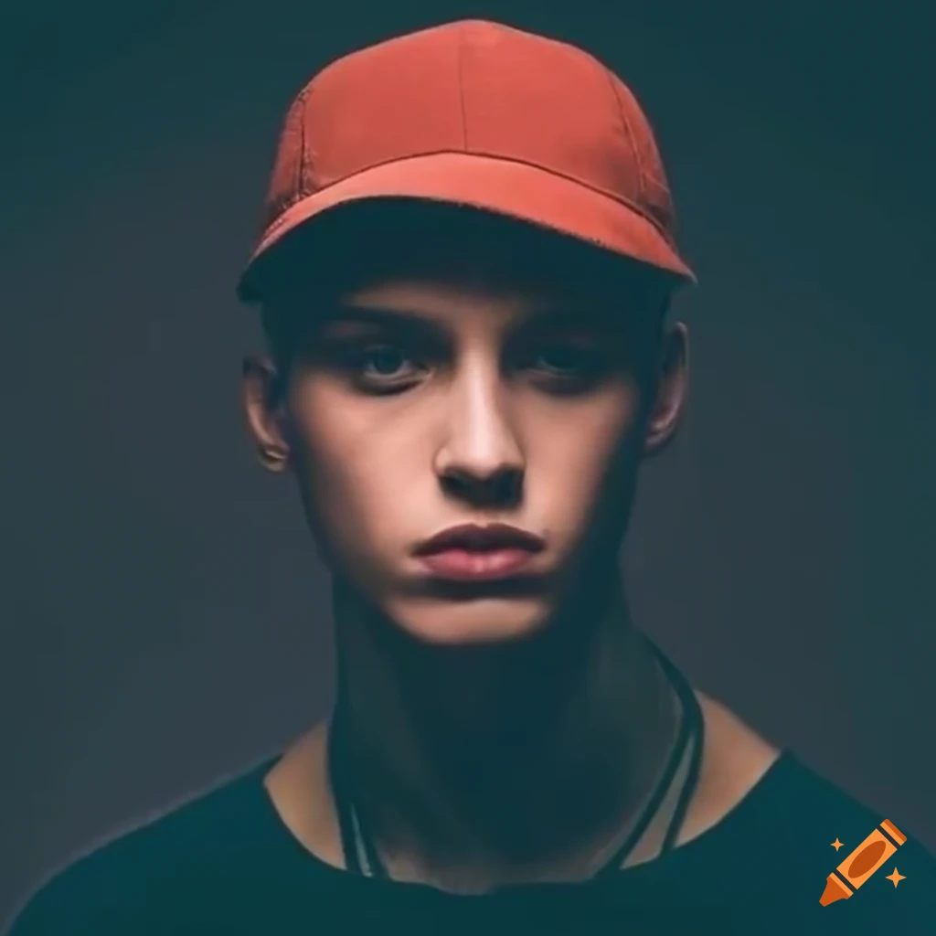 Stylish young rapper with a baseball cap on Craiyon