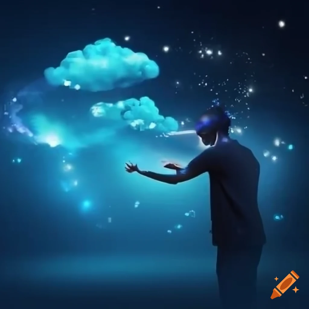 depiction of transcending reality with cloud computing