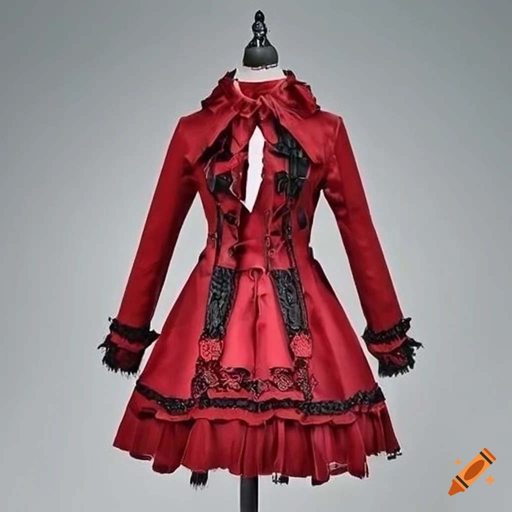 red gothic lolita coat