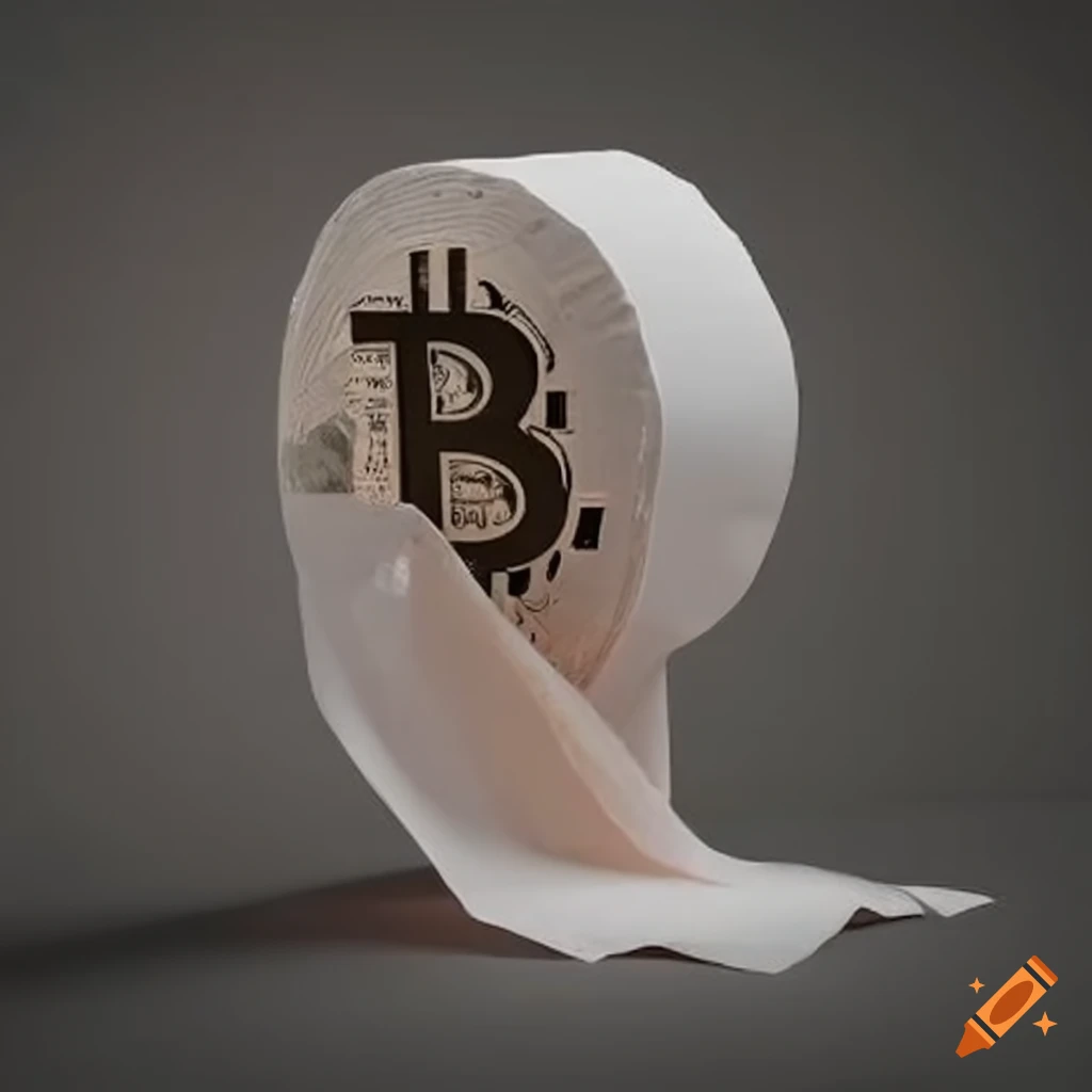 Toilet paper with bitcoin logos on Craiyon