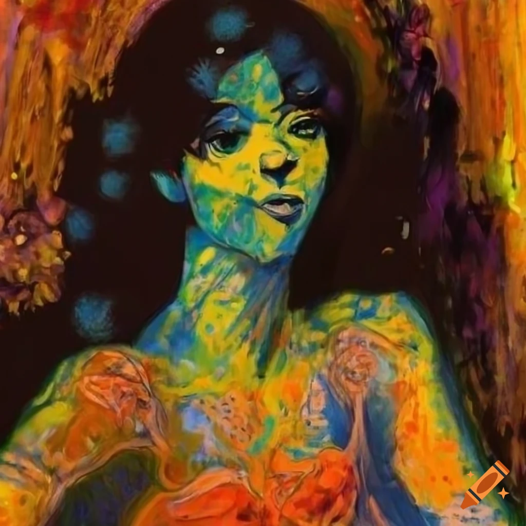 Vibrant individualistic portrait in abstract style on craiyon
