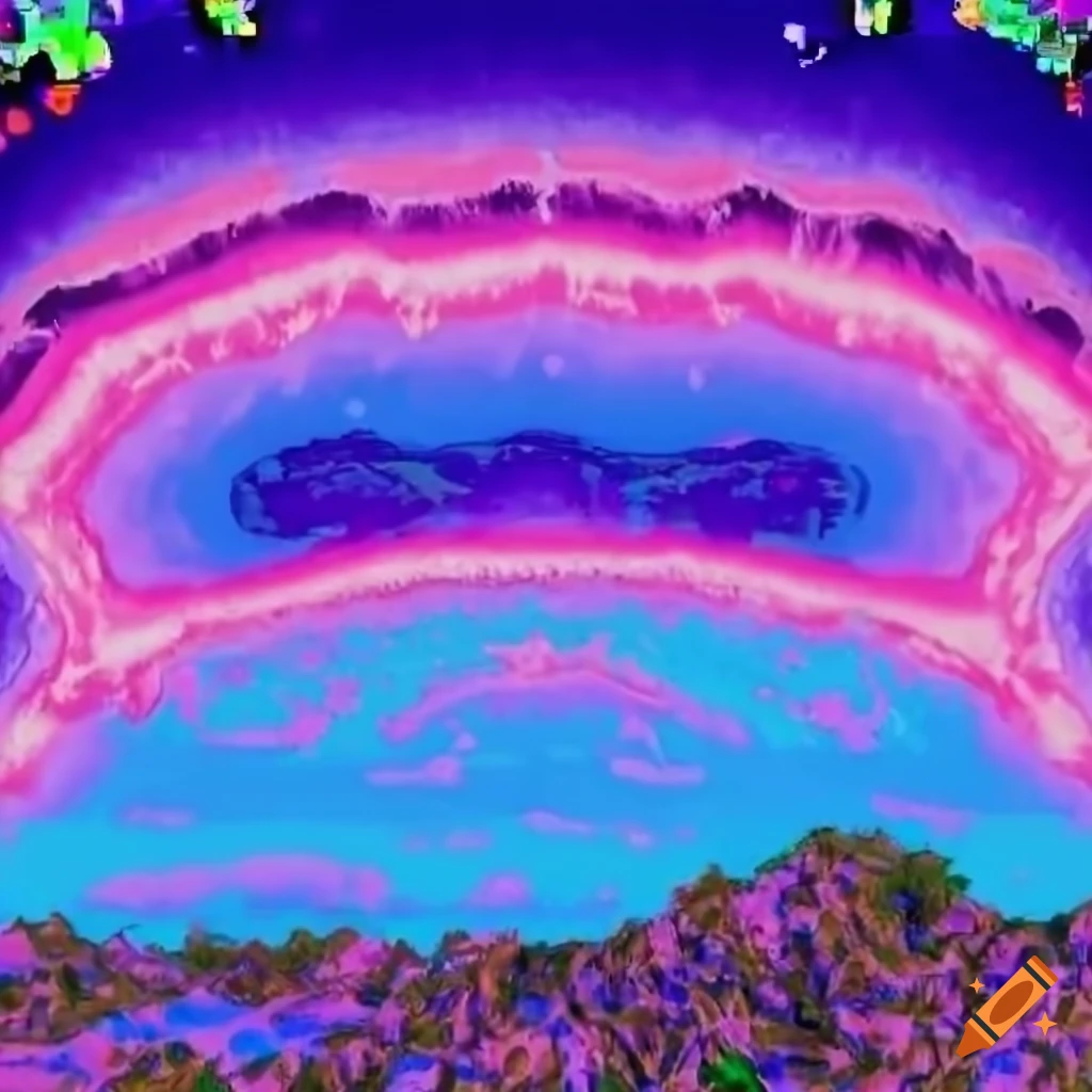Playstation 1 inspired dreamlike landscape