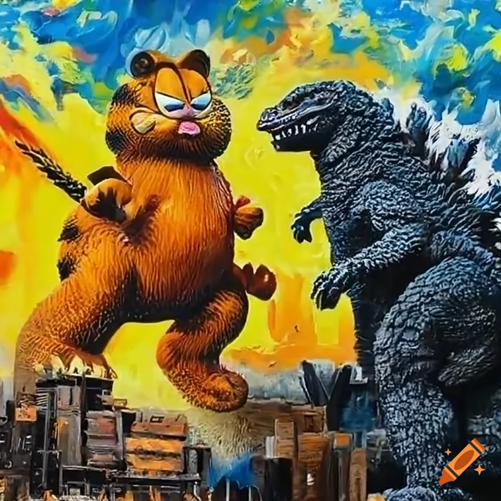 Garfield vs Godzilla on Craiyon