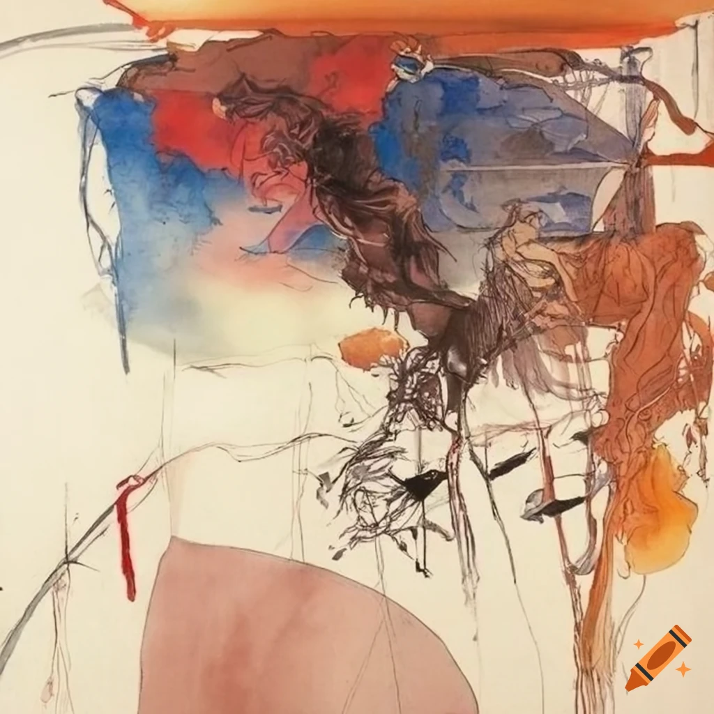 Abstract japanese art painting by robert rauschenberg on Craiyon