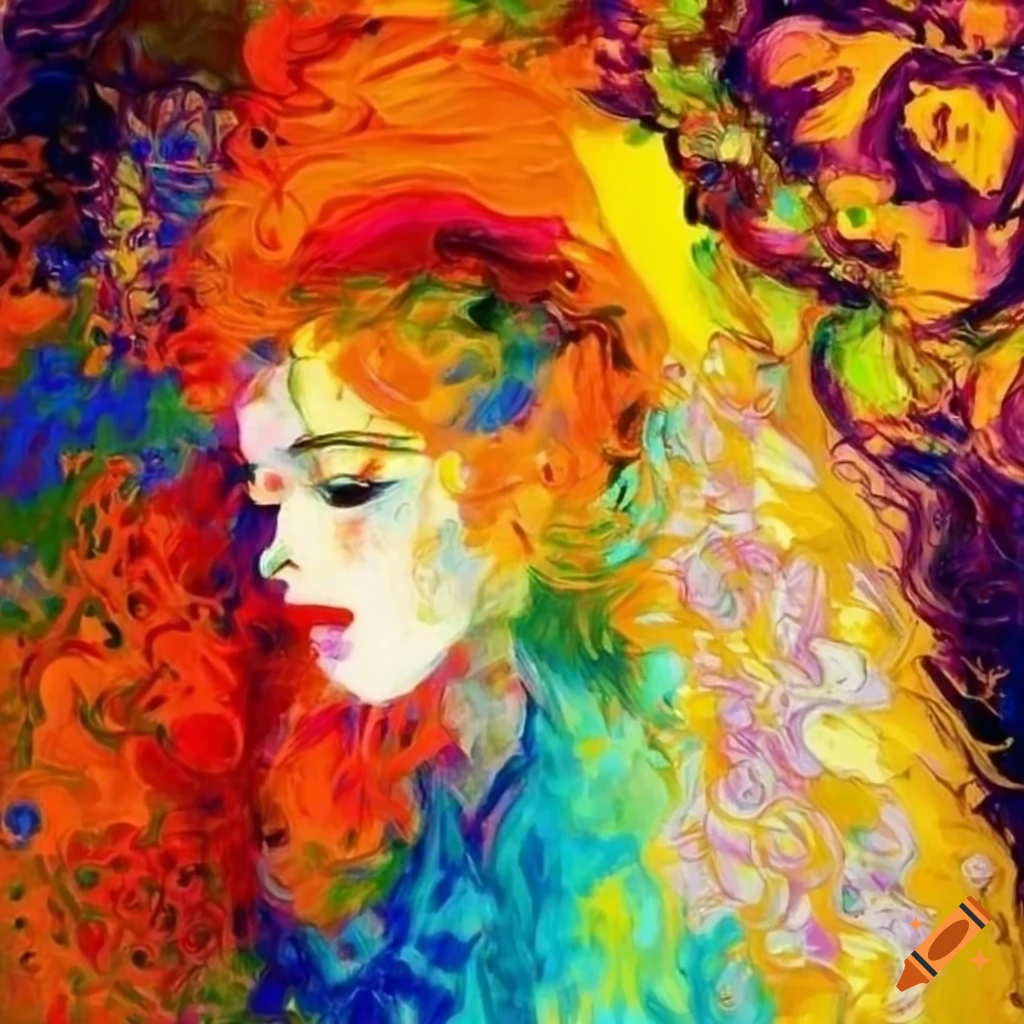 Vibrant individualistic portrait in art nouveau style on Craiyon